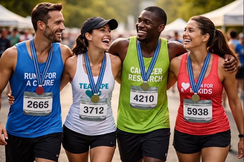 Charity team runners